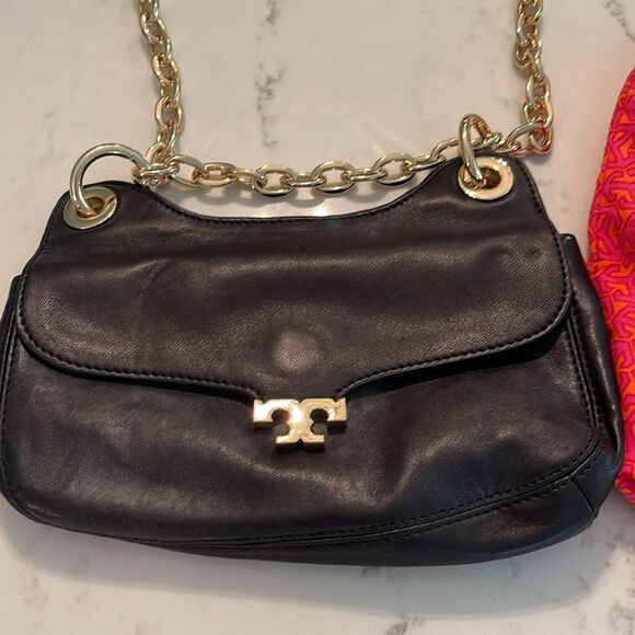 TORY BURCH MINI MEGAN BLACK CROSSBODY CHAIN BAG & Storage bag - Picture 2 of 5